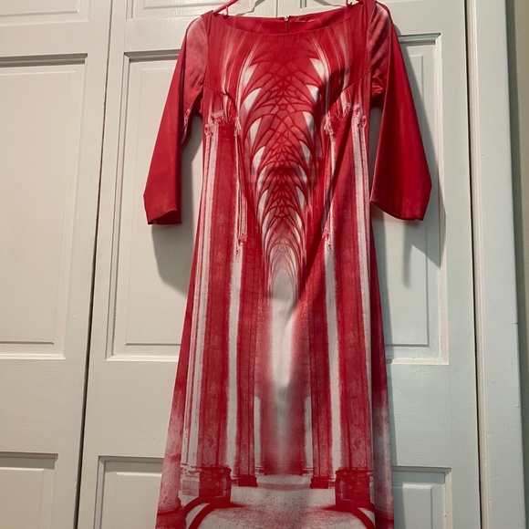 Victor Marc Handpainted Designer Gown Boat neck Zippered back Womens Small - Picture 1 of 5
